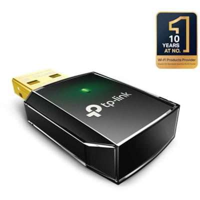 TP-Link Archer T2U IEEE 802.11ac Dual Band Wi-Fi Adapter for Desktop Computer, Notebook - USB 2.0 - 600 Mbit/s - 2.40 GHz ISM - 5 GHz UNII - External  WRLS 