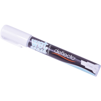 Deflecto Wet Erase Markers - Fine Chisel, Bold Marker Point - White Ink - 4 / Pack SET OF 4 