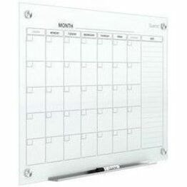 Quartet Infinity Magnetic Glass Monthly Planner Board, 3' x 2' - Monthly - 1 Month - White - Tempered Glass - 24" (609.60 mm) Height x 36" (914.40 mm) Width - Magnetic, Stain Resistant, Ghost Resistant, Reusable, Scratch Resistant, Dent Resistant, Durable, Marker Tray INFINITY CALENDAR BOARDS 