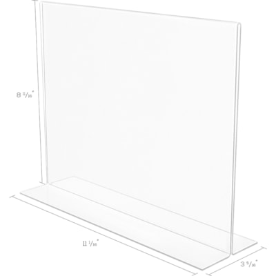 Deflecto Anti-Glare Double-sided Sign Holder - Landscape - 8.70" (220.98 mm) Height x 11.10" (281.94 mm) Width x 3.30" (83.82 mm) Depth - Acrylic - Clear - Anti-glare, Scratch Resistant, Durable, Double-sided, Heavy Duty - 1 Each DOUBLE-SIDED - LANDSCAPE 11"W X 8-1/2"H X 2-1/2"D