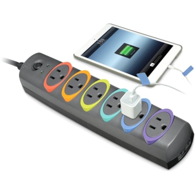 Kensington SmartSockets Premium Surge Protector - 6 x AC Power - 1260 J - 8 ft - External  