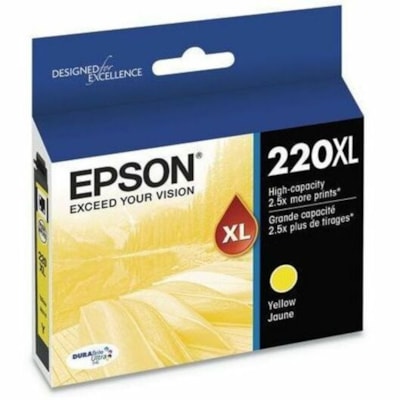 Epson DURABrite Ultra 220XL Original High Yield Inkjet Ink Cartridge - Yellow - 1 Pack - 450 Pages nk Cartridge Large Capacity w/ Sensormatic  WF-2630