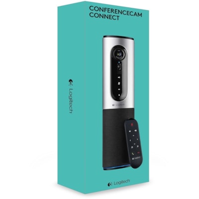 Logitech ConferenceCam Connect Video Conferencing Camera - Silver - USB - 1 Pack(s) - 1920 x 1080 Video - Auto-focus - 90° Angle - 4x Digital Zoom - Microphone - Wireless LAN - For Computer  