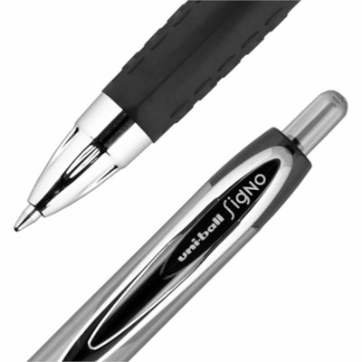 uniball(tm) 207 Gel Pen - 0.7 mm (0.03") Medium Pen Point - Refillable - Retractable - Black Ink - Pigment-based - 36 / Pack  