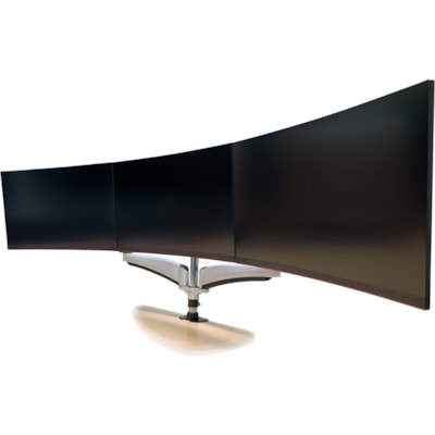 Amer Mounts Hydra3 Clamp Mount for Flat Panel Display, Curved Screen Display - Black, Chrome, White - Height Adjustable - 3 Display(s) Supported - 15" to 28" Screen Support - 52.91 lb (24000 g) Load Capacity - 100 x 100, 75 x 75 - VESA Mount Compatible - Steel, Aluminum Alloy, Plastic - 1 CULATING ARMS 