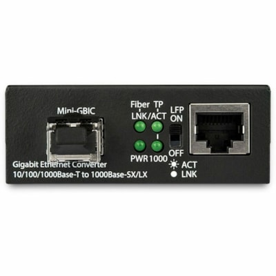 StarTech.com Gigabit Ethernet Fiber Media Converter - Compact - 850nm MM LC - 550m - With MM SFP Transceiver - Convert and extend different networks over a Gigabit fiber cable connection up to 550m / 1804 ft - Gigabit Ethernet fiber media converter with SFP transceiver - Compact - 10/100/1000 networ  