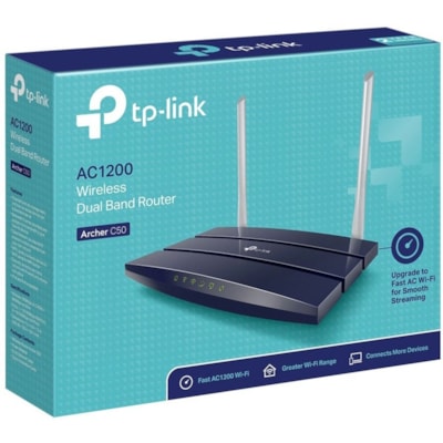 TP-Link Archer C50 Wi-Fi 5 IEEE 802.11ac Ethernet Wireless Router - Dual Band - 2.40 GHz ISM Band - 5 GHz UNII Band - 4 x Antenna(4 x External) - 150 MB/s Wireless Speed - 4 x Network Port - 1 x Broadband Port - Fast Ethernet - VPN Supported - Desktop  