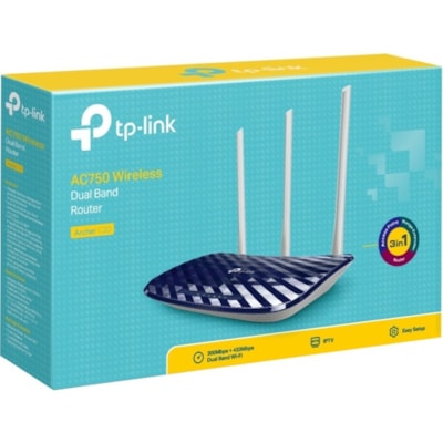 TP-Link Archer C20 Wi-Fi 5 IEEE 802.11ac Ethernet Wireless Router - Dual Band - 2.40 GHz ISM Band - 5 GHz UNII Band - 3 x Antenna(3 x External) - 93.75 MB/s Wireless Speed - 4 x Network Port - 1 x Broadband Port - Fast Ethernet - Desktop  