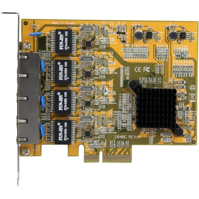 StarTech.com 4-Port PCI Express Gigabit Network Adapter Card - Quad-Port PCIe Gigabit NIC - Add four Gigabit Ethernet ports to a client, server or workstation through one PCI Express slot - 4-Port PCI Express Gigabit network adapter card - Quad-port Gigabit NIC - Network card w/ 4x 10/100/1000 RJ45   