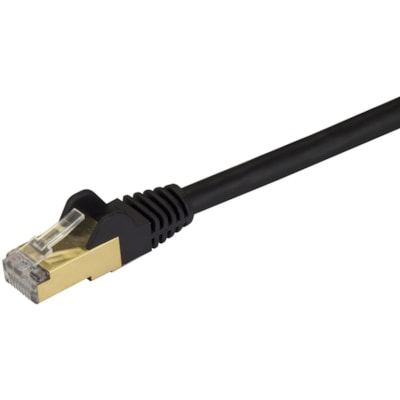 StarTech.com 10ft CAT6A Ethernet Cable - 10 Gigabit Category 6A Shielded Snagless RJ45 100W POE Patch Cord - 10GbE Black UL/TIA Certified - CAT6A Ethernet Cable delivers 10 gigabit connection free of noise & EMI/RFI interference - Tested to comply w/ ANSI/TIA-568-D Category 6 requirements - 26 AWG s  Gigabit Shielded Snagless RJ4 5 100W PoE Patch Cor