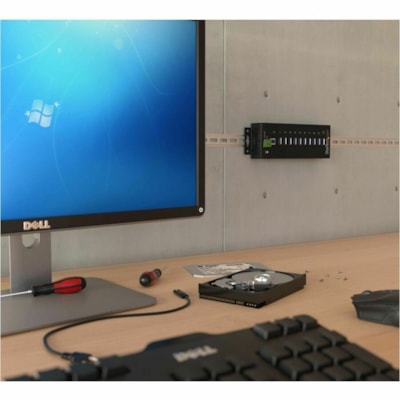 StarTech.com 10 Port Industrial USB 3.0 Hub - ESD and Surge Protection - DIN Rail or Surface-Mountable Metal Housing - Add ten USB 3.0 (5Gbps) ports with this DIN rail or surface-mountable metal hub - 15kV ESD & 350W Surge Protection - DIN Rail / Wall-Mountable USB Hub - Rugged Housing - 10 port Sup with this DIN rail or surface- mountable metal hub