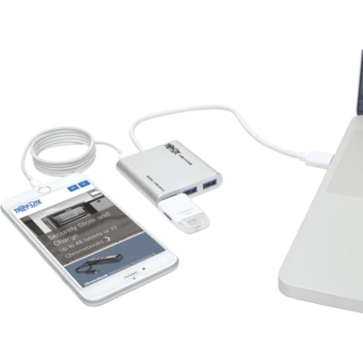 Tripp Lite series 4-Port Portable USB 3.0 SuperSpeed Mini Hub, Aluminum - USB - External - 4 USB Port(s) - 4 USB 3.0 Port(s) peed Mini Hub  Aluminum 