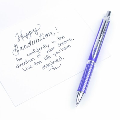 Pentel - Stylos à encre gel rétractables EnerGel Alloy - 0,7 mm (0,03 po) Moyenne Pointe de stylo - Rechargeable - Rétractable - Ink Violet - A base de gel - Barrel Violet Alliage d'aluminium - Acier inoxydable, Métal Pointe - 1 chaque METAL VIOLET BARREL  0.7 MM VILOT INK