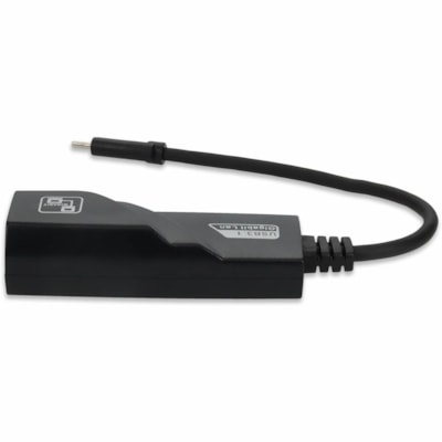 AddOn USB C 3.1 Male to RJ-45 Female Black Adapter - RJ-45/USB Data Transfer Cable for MacBook, Notebook, Computer - First End: 1 x USB 3.1 Type C - Male - Second End: 1 x RJ-45 Network - Female - Black  CTLR 