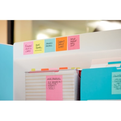 Post-it® - Feuillets Super Sticky - collection Miami - largeur de drapeau/note 3 po (76,20 mm) x longueur de drapeau/note 3 po (76,20 mm) - Rectangulaires - 90 Feuilles par bloc - Papier - Autocollant, Amovible, Recyclable - 6 / emballage 3"X3"  6PACK 