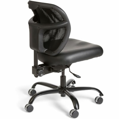 Safco Vue Intensive-use Mesh Task Chair - Black Seat Color - Vinyl Seat Material - Nylon Back Material - 5-star Base - 1 Each 24/7 USE  500 LB CAPACITY MESH BACK  BLACK VINYL SEAT
