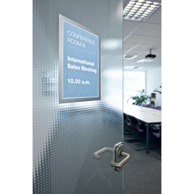 DURABLE - Cadre document DURAFRAME - 11 po (279,40 mm) x 8,50 po (215,90 mm) Taille du cadre - Rectangle - Horizontal, Vertical - Autocollant, Magnétique, Double face, Robuste - Argenté - 2 / emballage AUTOCOLLANTS  LETTRE  ARGENT PAQUET DE 2