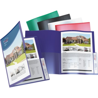 Davis Group Letter Project File - 8 1/2" (215.90 mm) x 11" (279.40 mm) - 2 Internal Pocket(s) - White - Tear Resistant, Heavy Duty, Archival-safe, Tear Proof, Recyclable, Ink-transfer Resistant, Tab, Front Pocket - 5 / Pack  