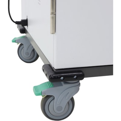 Ergotron YES Basic Charging Cart for Mini-laptops - 3 Shelf - Dual Handle - 60 lb (27215.54 g) Capacity - 4 Casters - 4" (101.60 mm) Caster Size - Steel, Wood - 23.2" (588.52 mm) Width x 41.5" (1054.10 mm) Depth x 23.4" (593.85 mm) Height - Metallic Gray, Polar White - For 36 Devices  o 36 Tablets  Chromebook  and devices of any thick