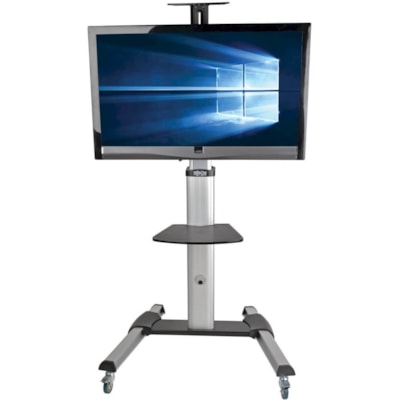 Tripp Lite series Mobile Flat-Panel Floor Stand for 32" to 70" TVs and Monitors - Up to 70" Screen Support - 150 lb (68038.86 g) Load Capacity - 2 x Shelf(ves) - 81.50" (2070.10 mm) Height x 32.60" (828.04 mm) Width x 27.60" (701.04 mm) Depth - Floor - Metal, Plastic, Aluminum, Steel - Black, Silver  2PST 