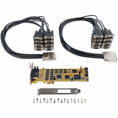 StarTech.com 16 Port PCI Express Serial Card, Low-Profile, High-Speed PCIe Serial Card with 16 DB9 RS232 Ports, TAA - Add 16 RS232 serial ports (DB9) to your low or full-profile computer, through a PCI Express slot - 16-Port PCI Express Serial Card - Low-Profile - High-speed PCIe serial card with 16 ) to your low or full-profile computer  through a