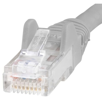 StarTech.com 12ft CAT6 Ethernet Cable - Gray Snagless Gigabit - 100W PoE UTP 650MHz Category 6 Patch Cord UL Certified Wiring/TIA - 12ft Gray CAT6 Ethernet cable delivers Multi Gigabit 1/2.5/5Gbps & 10Gbps up to 160ft - 650MHz - Fluke tested to ANSI/TIA-568-2.D Category 6 - 24 AWG stranded 100% copp ed Pair (UTP) - Male Left Gend er - Male Right Gend