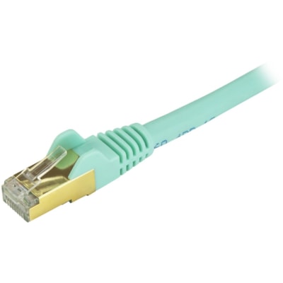 StarTech.com 4ft CAT6a Ethernet Cable - 10 Gigabit Category 6a Shielded Snagless 100W PoE Patch Cord - 10GbE Aqua UL Certified Wiring/TIA - CAT6a Ethernet Cable delivers 10 Gigabit connection free of noise & EMI/RFI interference - Tested to comply w/ ANSI/TIA-568-D Category 6 requirements - 26 AWG s 10 Gigabit connection free of noise & EMI/RFI inte
