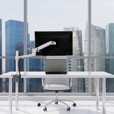 Ergotron Mounting Arm for Monitor - White - 1 Display(s) Supported - 32" Screen Support - 25 lb (11339.81 g) Load Capacity - 100 x 100, 75 x 75  Tall Pole (white) - Aluminum construction offers