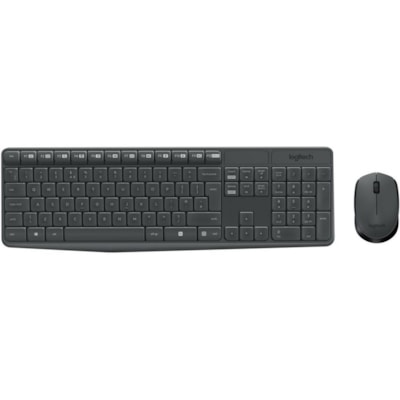 Logitech MK235 Wireless Keyboard and Mouse Combo for Windows, 2.4 GHz Wireless Unifying USB Receiver, 15 FN Keys, Long Battery Life, Compatible with PC, Laptop (French Layout) - USB Wireless RF Keyboard - French - USB Wireless RF Mouse - Optical - Scroll Wheel - AAA, AA - Compatible with PC DWRLS 