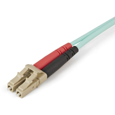 StarTech.com 1m (3ft) LC/UPC to LC/UPC OM4 Multimode Fiber Optic Cable, 50/125µm, 100G, Low Insertion Loss, LSZH Fiber Jumper Cord - Connect 40GBase-SR4, 100GBase-SR10, SFP+ and QSFP+ transceivers in 40 and 100 Gigabit networks - Aqua OM4 Duplex Multimode Fiber - OM4 Fiber - 1m LC to LC Fiber  -UPC Fiber Cable; 1/10/40/100 Gbps Full Duplex; 50