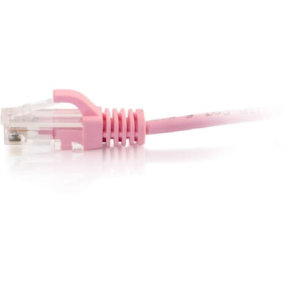 C2G 10ft Cat6 Slim Snagless Unshielded (UTP) Ethernet Cable - Pink - 10 ft (3.05 m) Category 6 Network Cable for Network Device - First End: 1 x RJ-45 Network - Male - Second End: 1 x RJ-45 Network - Male - Patch Cable - 28 AWG - Pink ed Pair (UTP) - Male Left Gend er - Male Right Gend
