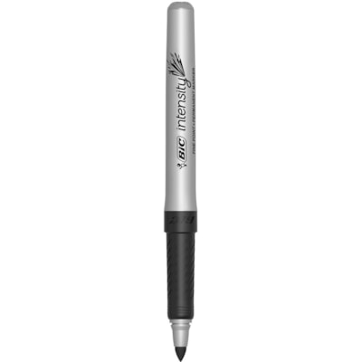 BIC Intensity Marker Fine Tip Permanent Markers, Black, 12-Count Pack, Art Supplies for Adults and Teens - 0.5 mm (0.02") Ultra Fine Marker Point - Black Ink - 12 / Pack CONICAL TIP 