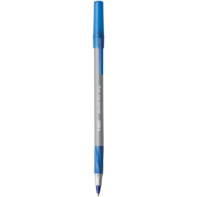 BIC Round Stic Grip Extra Comfort Blue Ballpoint Pens, Medium Point (1.2mm), 12-Count Pack, Excellent Writing Pens With Soft Grip for Superb Comfort and Control - 1.2 mm (0.05") Medium Pen Point - Blue Ink - 12 Pack ROUND STIC DISPOSABLE 