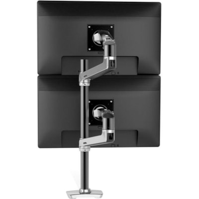 Ergotron - Montage de bureau pour Moniteur - Aluminium poli - Hauteur réglable - 2 Écran(s) supportés - 40 po Support d'écran - 40 lb (18143,69 g) Capacité de charge - 100 x 100, 75 x 75  pÃ´le   brillant polished alu minium   noir accent