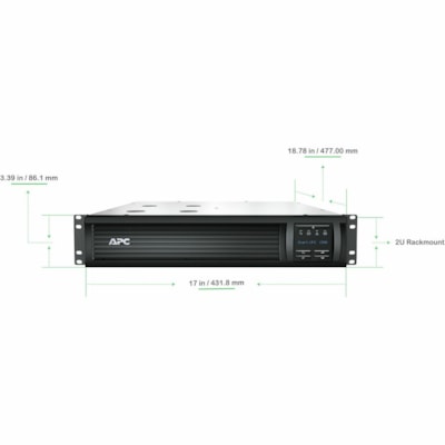 APC by Schneider Electric Smart-UPS 1500VA LCD RM 2U 120V with SmartConnect - 2U Rack-mountable - 3 Hour Recharge - 120 V Input - 120 V AC Output - Sine Wave - Serial Port - 6 x NEMA 5-15R Receptacle(s) - 6 x Battery/Surge Outlet - SmartConnect  
