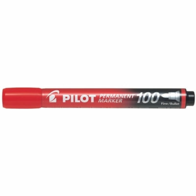 Pilot - 100 marqueurs permanents à pointe ogive - Ogive Pointe de marqueur - Ink Rouge - 12 / boîte PTE CONIQUE FINE 1.0MM 