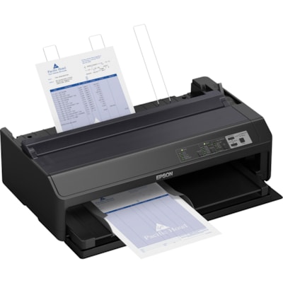 Epson FX-2190II 9-pin Dot Matrix Printer - Energy Star - 738 cps Mono - 8.50" (215.90 mm), 3.90" (99.06 mm), 4" (101.60 mm), 7.20" (182.88 mm), 10.10" (256.54 mm) Width x 11" (279.40 mm), 16.50" (419.10 mm), 16" (406.40 mm), 16.50" (419.10 mm), 14" (355.60 mm) Length - USB - Parallel inter  9-pin printer speeds th rough multipart form
