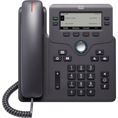 Cisco - Téléphone IP 6851 - Filaire - Charbon - 4 x Ligne Totale - VoIP - 2 x Réseasu (RJ-45) - PoE Ports  