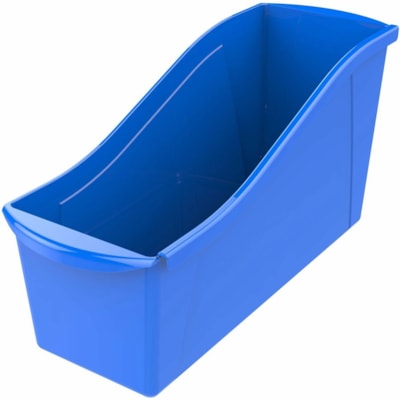 Storex Book Bin Set - 7" (177.80 mm) Height x 5.3" (134.62 mm) Width x 14.3" (363.22 mm) Length - Blue - Plastic - 6 / Carton BLUE 