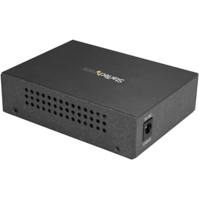 StarTech.com Single Mode SC Fiber Ethernet Media Converter - 1000BASE-LX Gigabit Fiber Optic to Copper Bridge - 10/100/1000 Network 10km - Single mode fiber Ethernet media converter extends & bridges copper networks - 10/100/1000 (Gigabit), 1000BASE-LX, 1310nm, 10km (6.2mi), Unmanaged, SMF, SC, RJ45  