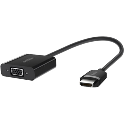 Belkin HDMI to VGA Video Adapter Converter with Audio - 1920x1080 - HDMI/USB/VGA/mini-phone A/V Cable for Audio/Video Device, TV, Monitor, Projector - First End: HDMI Digital Audio/Video - Second End: 15-pin HD-15, Mini-phone Stereo Audio, Micro USB  ADAP 