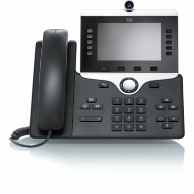 Cisco 8845 IP Phone - Corded/Cordless - Corded - Bluetooth - Built-in Camera - Wall Mountable, Desktop - Charcoal - 10 x Total Line - VoIP - 5" - 2 x Network (RJ-45) - PoE Ports  PERP 