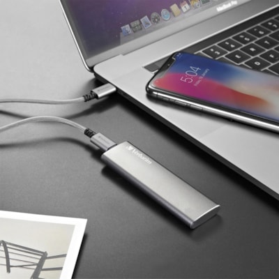 Verbatim Vx500 120 GB Solid State Drive - External - Graphite - Notebook Device Supported - USB 3.1 Type C - 500 MB/s Maximum Read Transfer Rate - 2 Year Warranty - 1 USB 3.1 GEN 2 GRAPHITE TRANSFER RATES UP TO 500MB/S