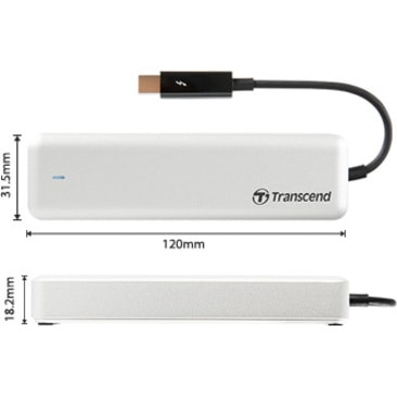 Transcend JetDrive 855 JDM855 480 GB Solid State Drive - External - PCI Express (PCI Express 3.0 x4) - Thunderbolt - 1600 MB/s Maximum Read Transfer Rate - 5 Year Warranty  FOR MAC  JETDRIVE 855 M13-M15  ENCLOSURE