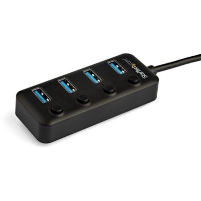 StarTech.com 4 Port USB C Hub - 4x USB 3.0 Type-A with Individual On/Off Port Switches - SuperSpeed 5Gbps USB 3.2 Gen 1 - Bus Powered - Bus-powered 4 port hub with individual port switches - USB-C to 4x USB Type-A ports - SuperSpeed 5Gbps (USB 3.2/USB 3.1 Gen 1 or USB 3.0) - 15W/3A@5V of power - On/  PERP 