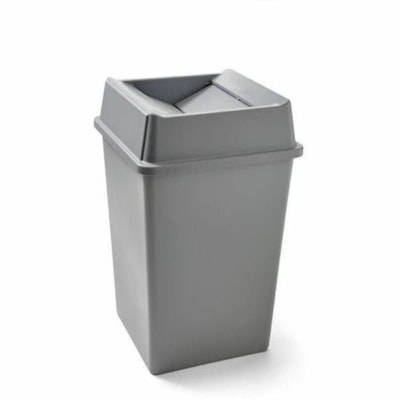Rubbermaid Commercial Universal 35 Gal Square Gray - 132.49 L Capacity - Square - For Indoor, Outdoor - Durable, Crack Resistant, Dent Resistant, Puncture Resistant, UV Resistant - 27.6" (701.04 mm) Height x 19.5" (495.30 mm) Width x 19.5" (495.30 mm) Depth - Resin - Gray  