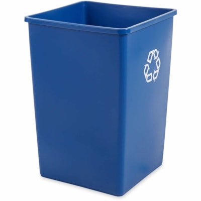 Rubbermaid Commercial - Poubelle - 132,49 L Capacité - Pour Intérieur, Extérieur, Industriel - Résistantes, Résistant aux fissures, Sans contact - hauteur de 27,6 po (701,04 mm) x largeur de 19,5 po (495,30 mm) x profondeur de 19,5 po (495,30 mm) - Plastique - Bleu POUR RECYCLAGE 
