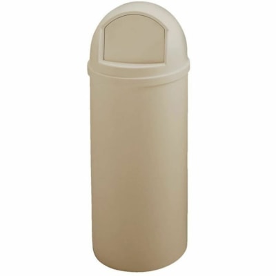 Rubbermaid Commercial Marshal Classic Container, 15 Gal, Beige - 15 gal (56781.17676 mL) Capacity - Scratch Resistant, Domed top - 27.2" Height x 15.3" Width x 15.3" Depth - Resin - Beige - 1 Each INERS 15 GAL.  BEIGE /2IN.H  BEIGE