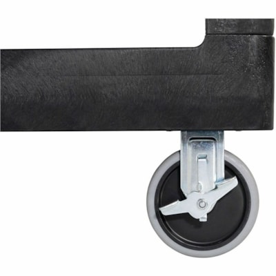 Rubbermaid - Chariot utilitaire FG452500 BLA - 2 Plateau - Rond Poignée - 4 Roulette - 4 po (101,60 mm) Taille de roulette - Mousse structurée, Polymère, Plastique, Polyéthylène - longueur de 43,9 po (1114,30 mm) x largeur de 25,8 po (655,32 mm) x hauteur de 33 po  500 LB. CAPACITY  25-7/8IN.W X  43-7/8IN.L X 33-1/3IN.H  BLAC