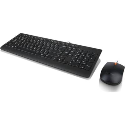 Lenovo 300 USB Combo Keyboard & Mouse - US English - USB Cable Keyboard - English (US) - Black - USB Cable Mouse - Optical - 1600 dpi - Scroll Wheel - Black - Symmetrical - Compatible with PC - Retail - 1 Each  ACCS 